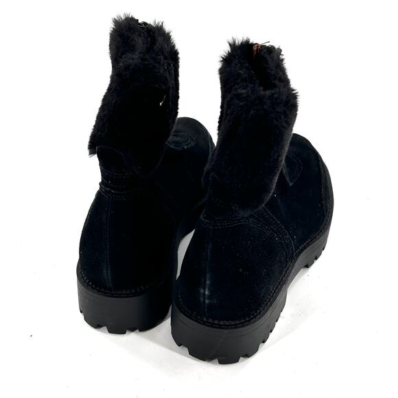 Blondo Hayven Zip Bootie 6 Black NWOT Faux Shearling Waterproof Fur Suede - Picture 7 of 9